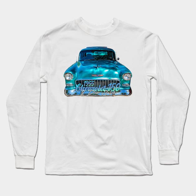 1955 Chevrolet 150 2 Door Sedan Long Sleeve T-Shirt by Gestalt Imagery